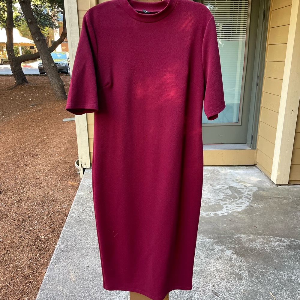 SHEIN Curve Maroon Dress